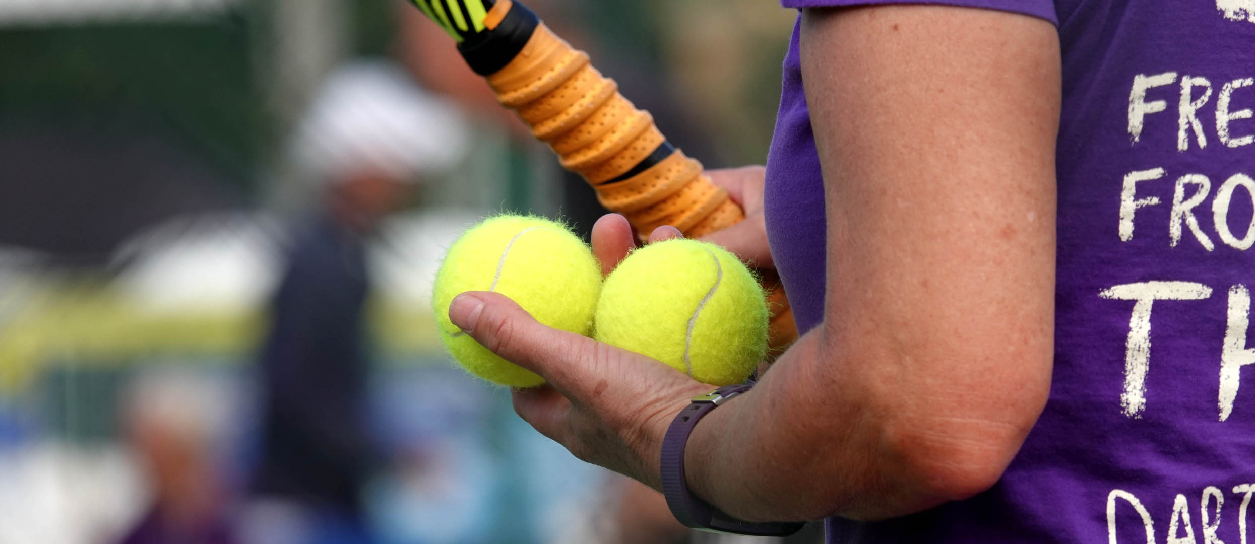A player hits a backhand during Saturday Morning tennis